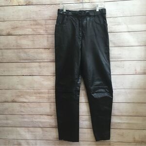 VINTAGE OPERA BLACK‎ LEATHER PANTS WITH BELT